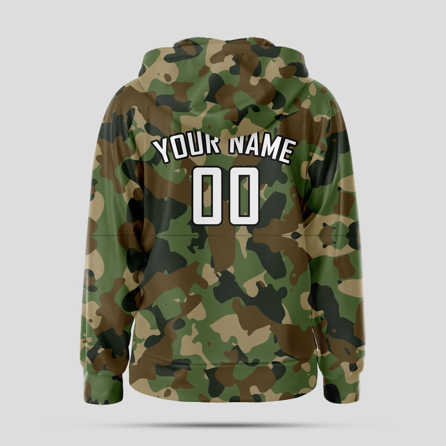 Custom Stitched Camo Green Pullover Hoodie Sweatshirt