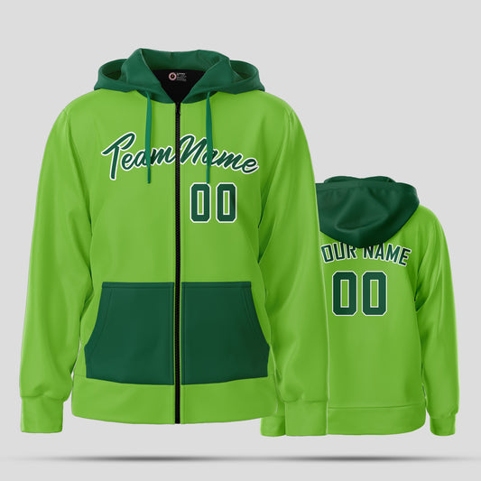 Custom Stitched Neon Green Pullover Hoodie Sweatshirt