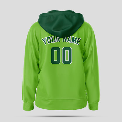 Custom Stitched Neon Green Pullover Hoodie Sweatshirt