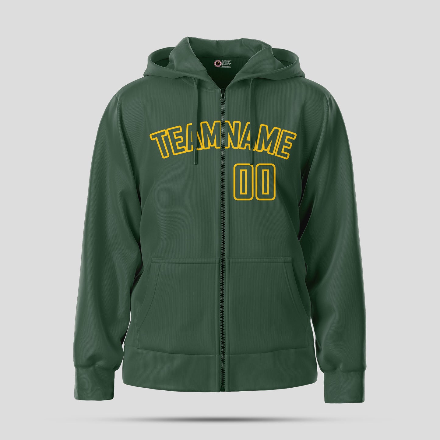 Custom Stitched Green Yellow Pullover Hoodie Sweatshirt