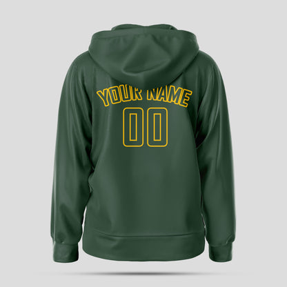 Custom Stitched Green Yellow Pullover Hoodie Sweatshirt