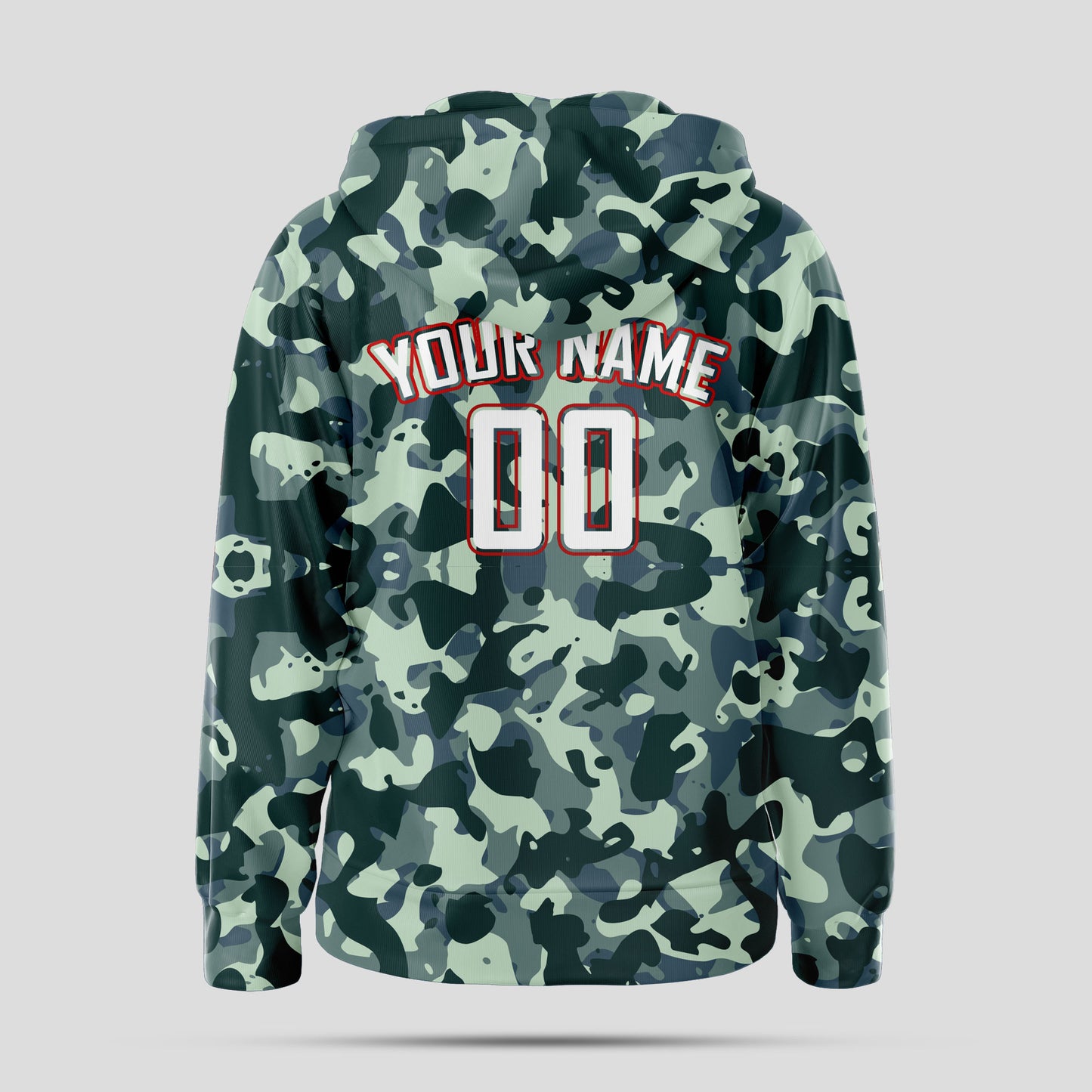 Custom Stitching Camo Light Green Pullover Hoodie Sweatshirt