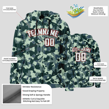 Custom Stitching Camo Light Green Pullover Hoodie Sweatshirt