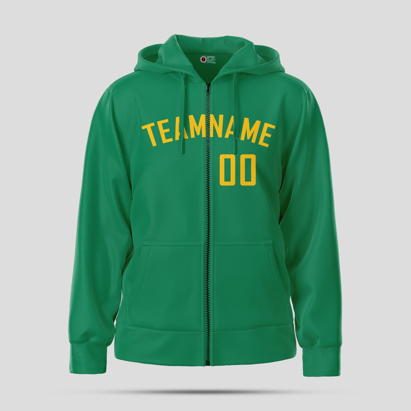 Custom Stitched Kelly Green Yellow Pullover Hoodie Sweatshirt