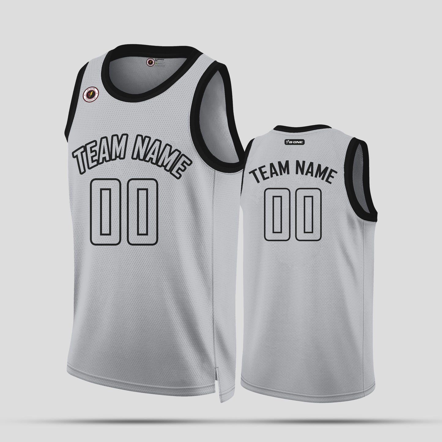 Custom Street Fashion Team Name Gray and Black Rib Knit Basketball Jersey