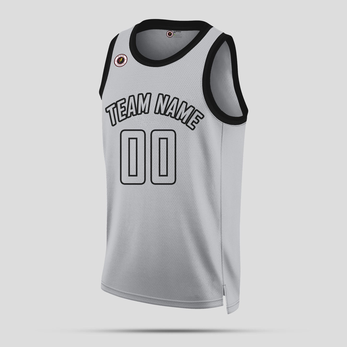 Custom Street Fashion Team Name Gray and Black Rib Knit Basketball Jersey