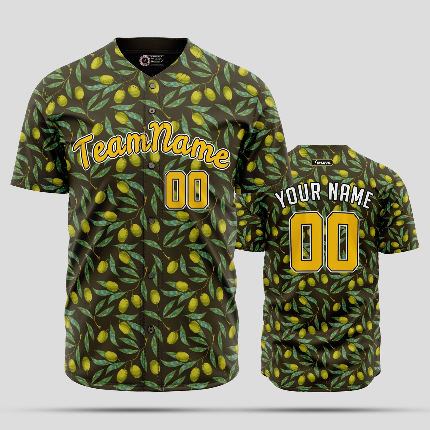 Custom Street Fashion 3D Pattern Old Gold Baseball Jersey