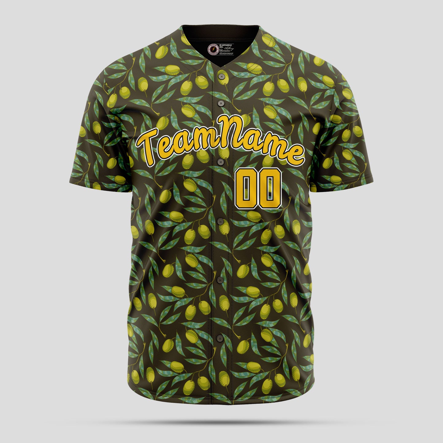 Custom Street Fashion 3D Pattern Old Gold Baseball Jersey