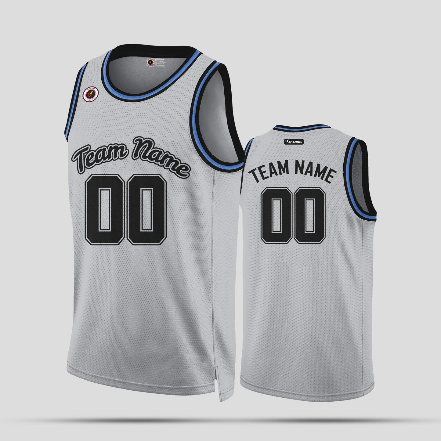 Custom Street Fashion Gray and Black High-Quality Basketball Jersey