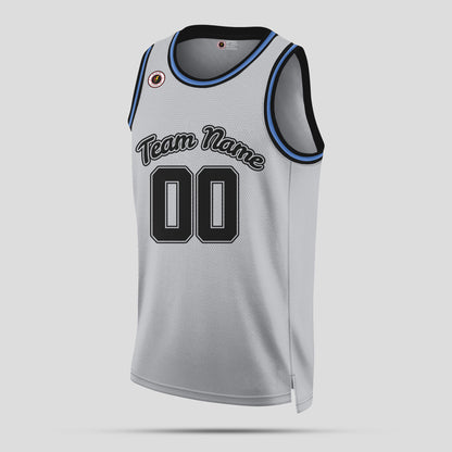 Custom Street Fashion Gray and Black High-Quality Basketball Jersey