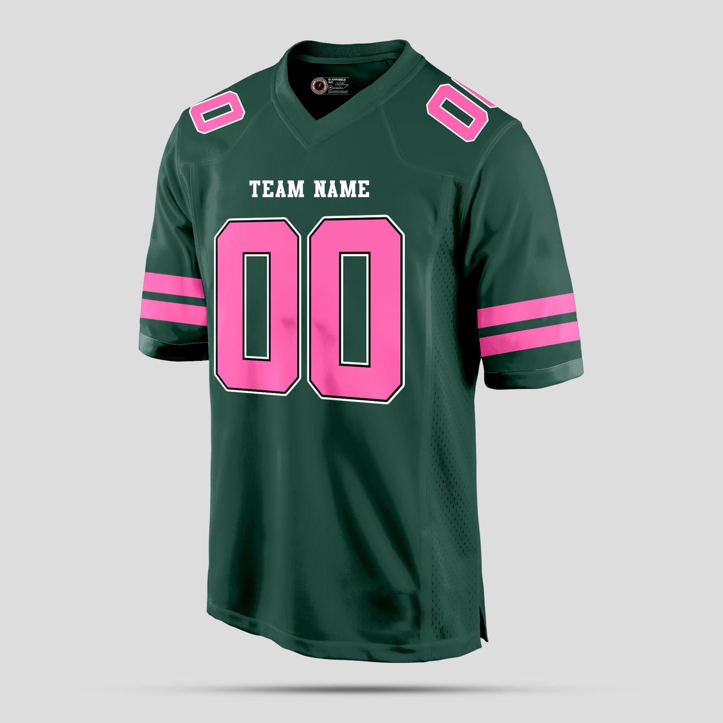 Custom Street Fashion Green and Light Pink Football Jersey with Personalized Design