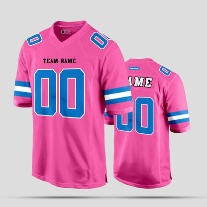 Custom Street Fashion Light Pink and Light Blue Football Jersey – Personalized for Trendy Comfort