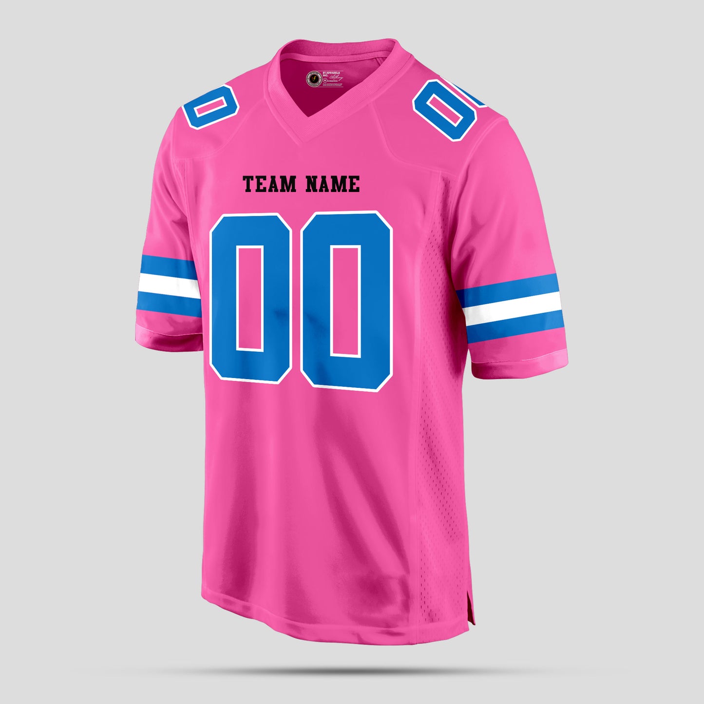 Custom Street Fashion Light Pink and Light Blue Football Jersey – Personalized for Trendy Comfort