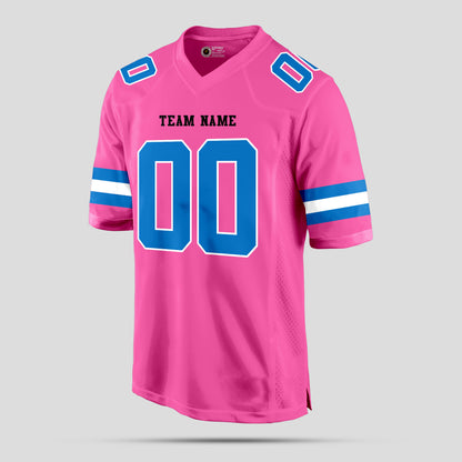 Custom Street Fashion Light Pink and Light Blue Football Jersey – Personalized for Trendy Comfort