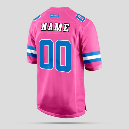 Custom Street Fashion Light Pink and Light Blue Football Jersey – Personalized for Trendy Comfort