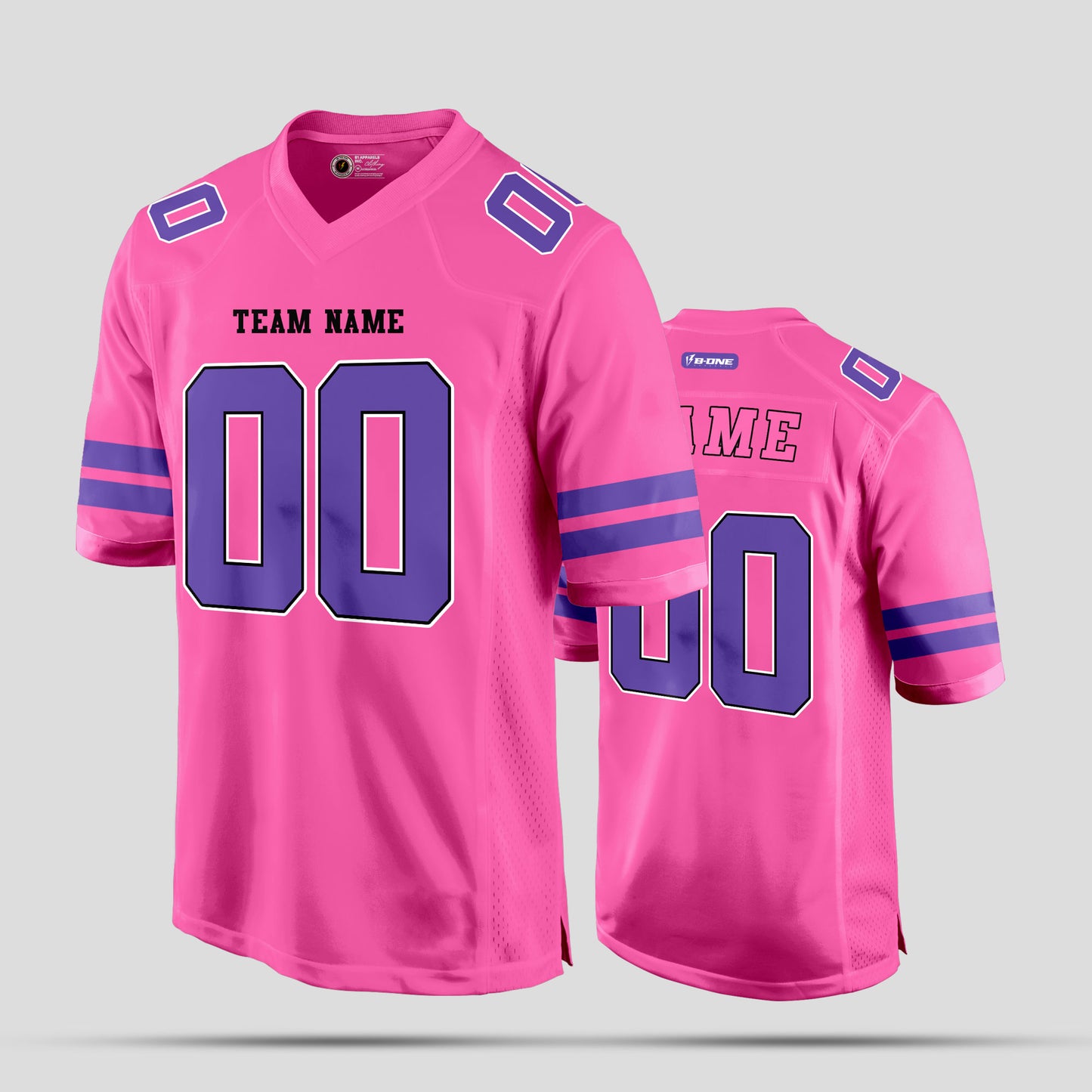 Custom Street-Quality Light Pink and Purple Football Jersey – Personalize for Style and Performance