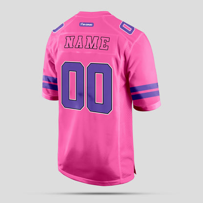 Custom Street-Quality Light Pink and Purple Football Jersey – Personalize for Style and Performance