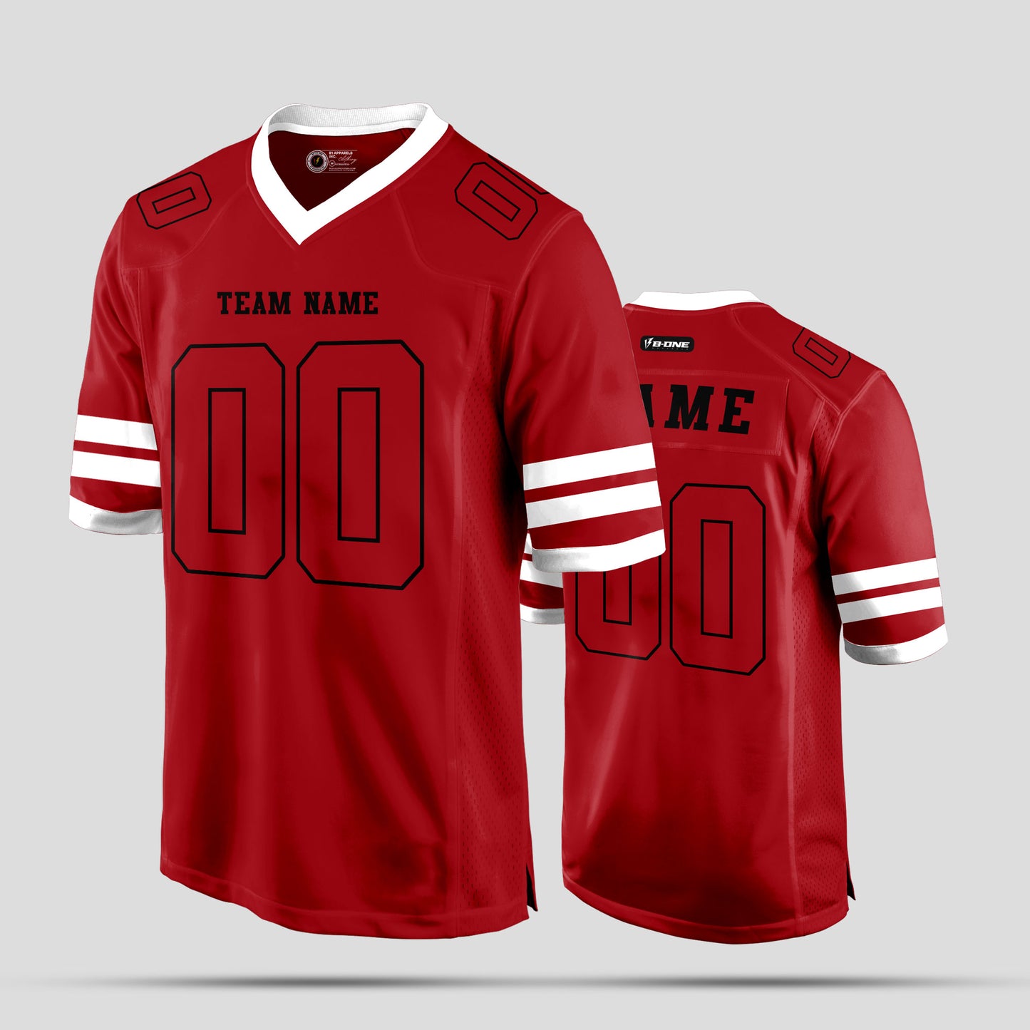 Custom Street Quality Red, Black, and White Football Jersey – Personalized for Premium Style and Performance