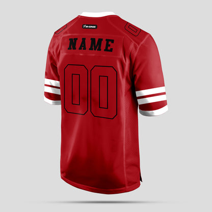 Custom Street Quality Red, Black, and White Football Jersey – Personalized for Premium Style and Performance