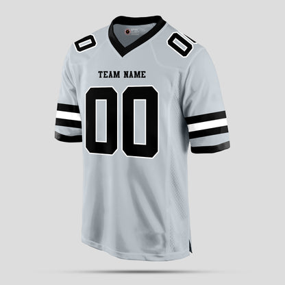 Custom Street Quality Silver and Black Authentic Football Jersey – Premium Personalized Sportswear