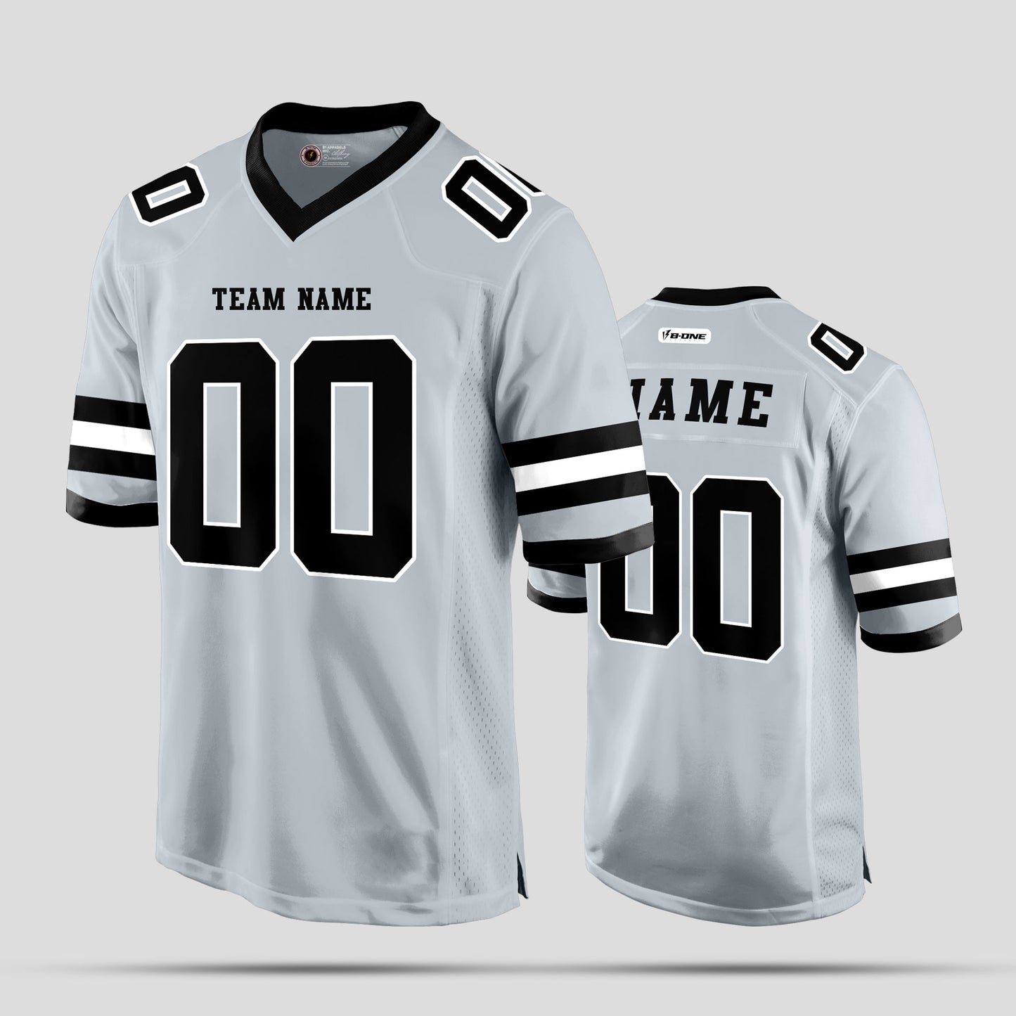 Custom Street Quality Silver and Black Authentic Football Jersey – Premium Personalized Sportswear