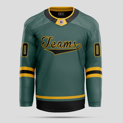 Custom Black & Green Streetwear Hockey Jersey