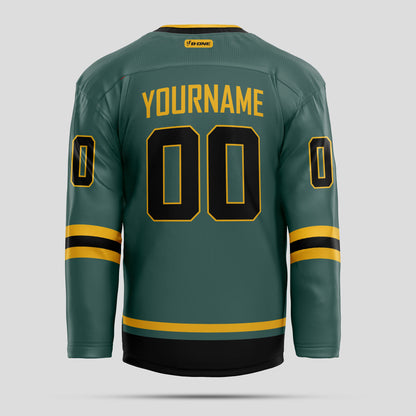 Custom Black & Green Streetwear Hockey Jersey