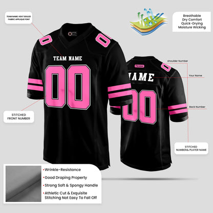 Custom Streetwear Black and Pink High-Quality Football Jersey – Trendy Performance Gear