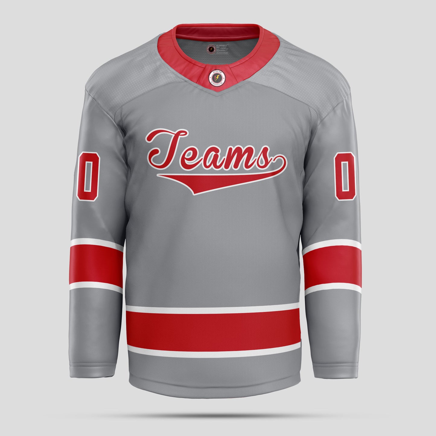 Custom Streetwear Gray and Red Ice Hockey Jersey – Trendy & Personalized