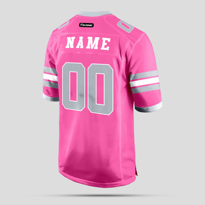 Custom Street-Wear Light Pink and Grey Football Jersey – Personalized for Trendy Comfort