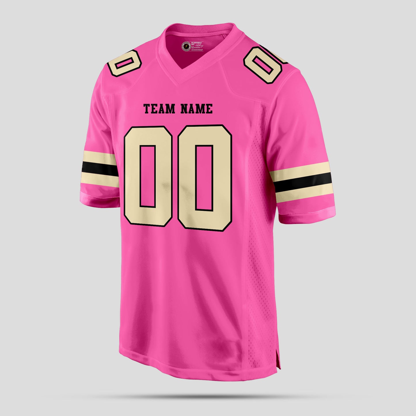 Custom Street-Wear Light Pink and Old Gold Football Jersey – Personalized for Style and Comfort