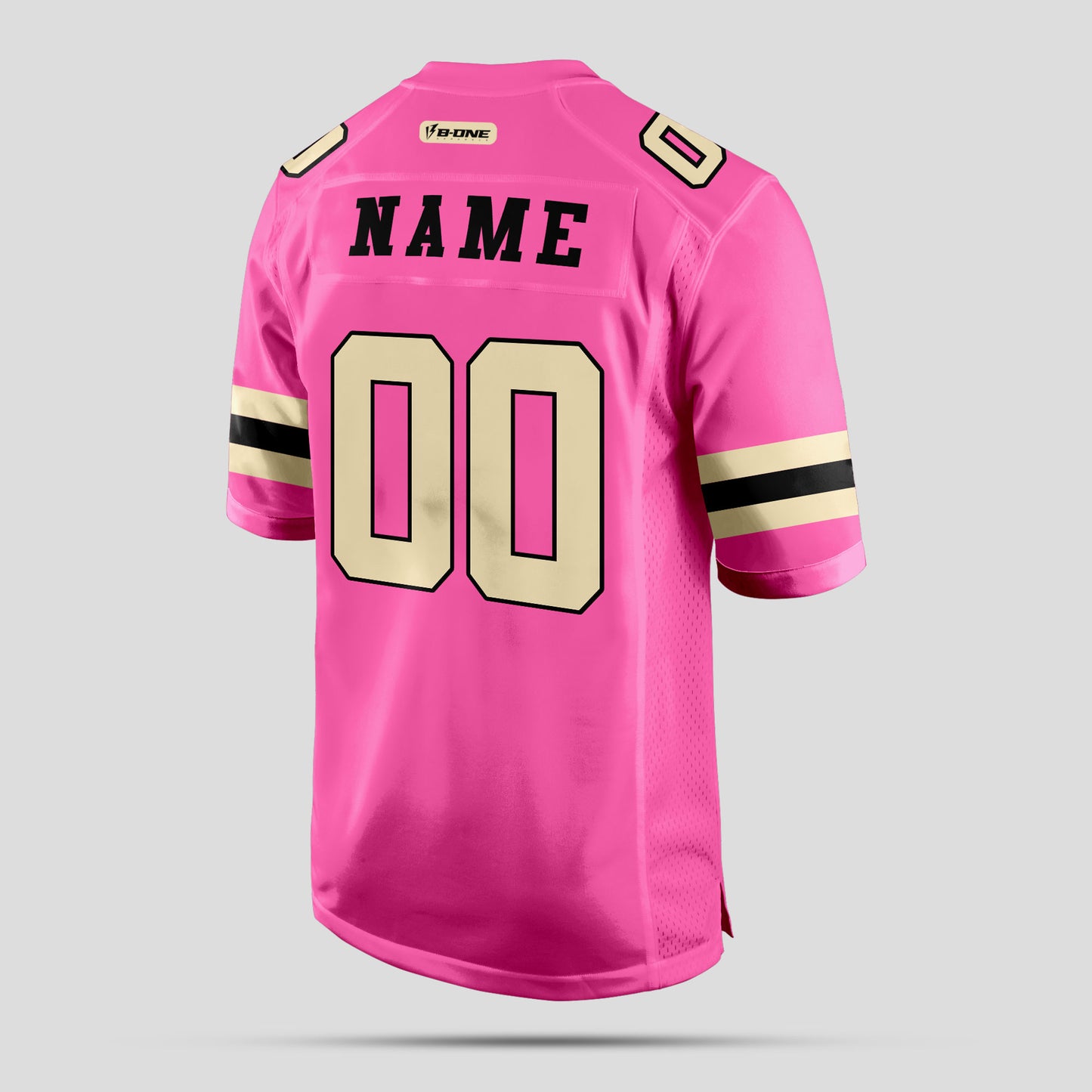 Custom Street-Wear Light Pink and Old Gold Football Jersey – Personalized for Style and Comfort