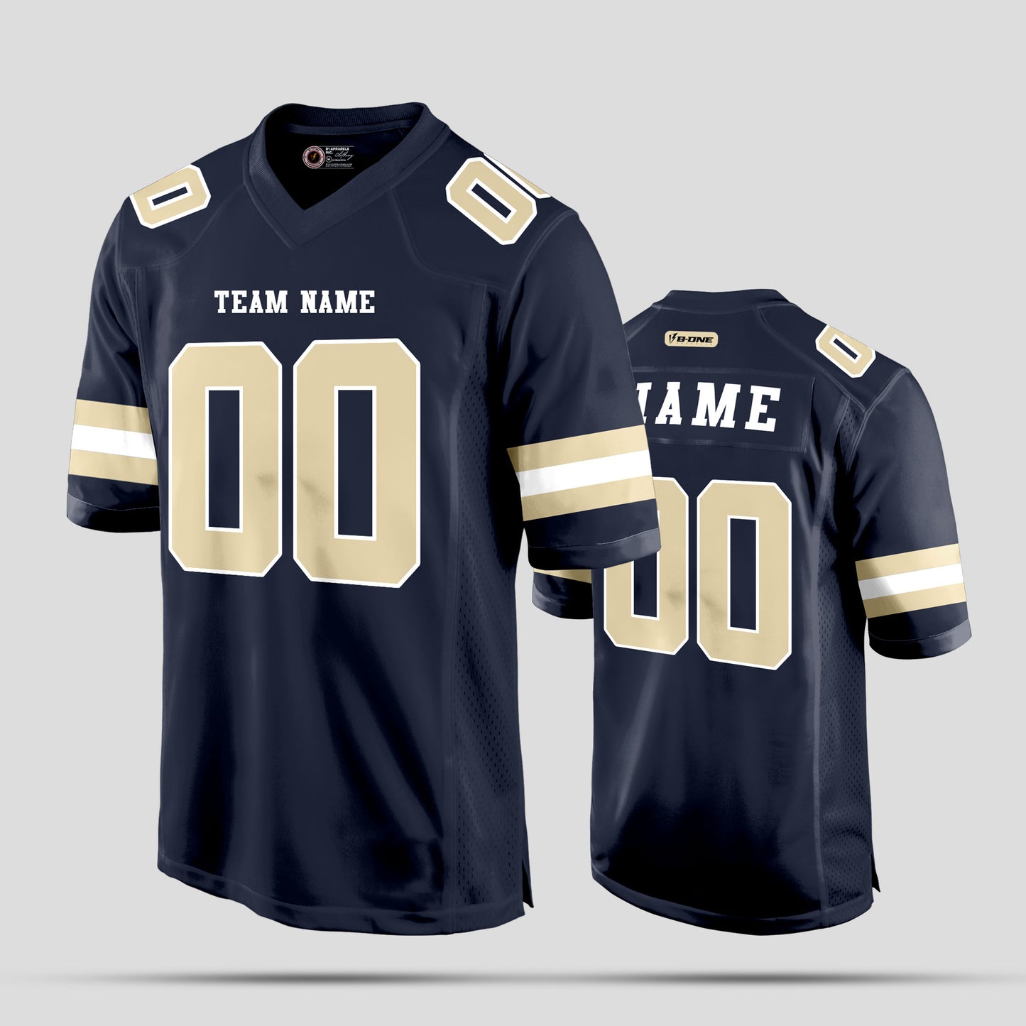 Custom Street Wear Navy Blue and Old Gold Football Jersey – Premium Urban Style