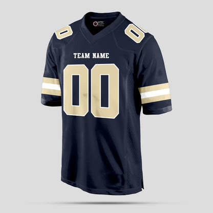 Custom Street Wear Navy Blue and Old Gold Football Jersey – Premium Urban Style