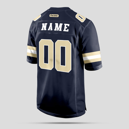 Custom Street Wear Navy Blue and Old Gold Football Jersey – Premium Urban Style