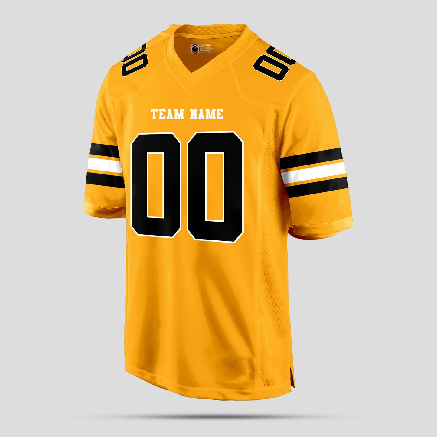 Custom Street Wear Old Gold and Black Football Jersey with Personalized Design