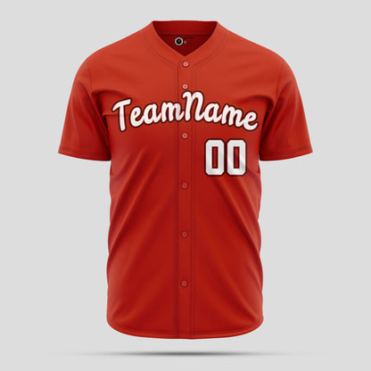 Custom Street Wear Orange & White Baseball Jersey