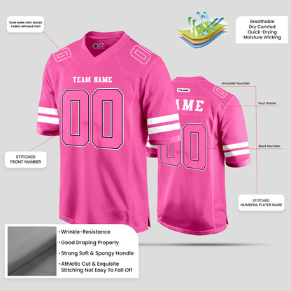 Custom Street-Wear Quality Light Pink and White Football Jersey – Personalized for Style and Performance