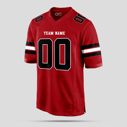 Custom Street Wear Red, Black, and White Football Jersey – Stylish & Personalized