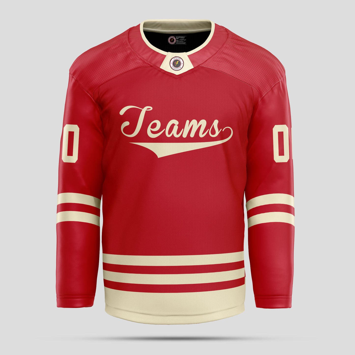 Custom Streetwear Red and Old Gold Hockey Jersey – Bold & Stylish Design