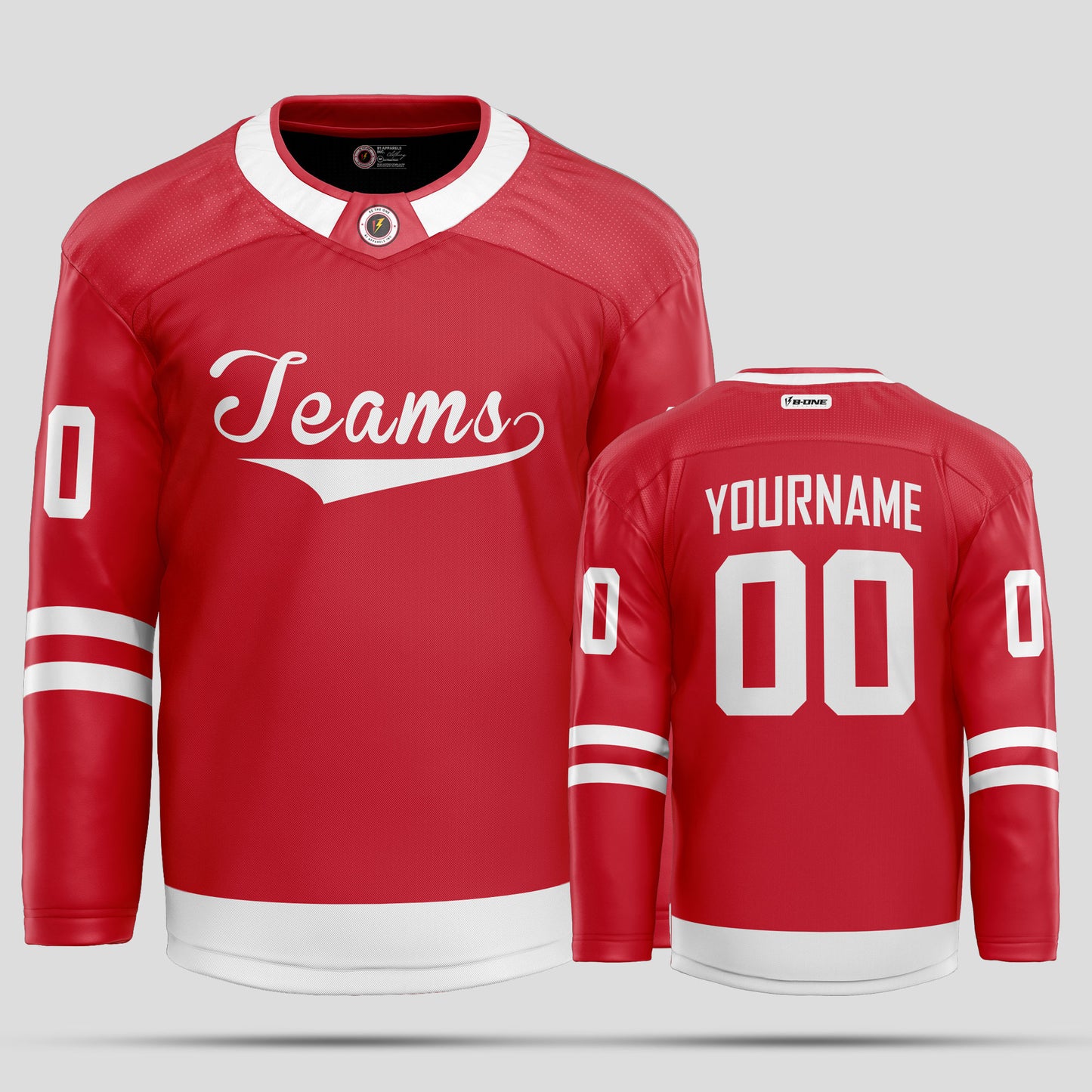 Custom Streetwear Red and White Ice Hockey Jersey – Trendy & Personalized