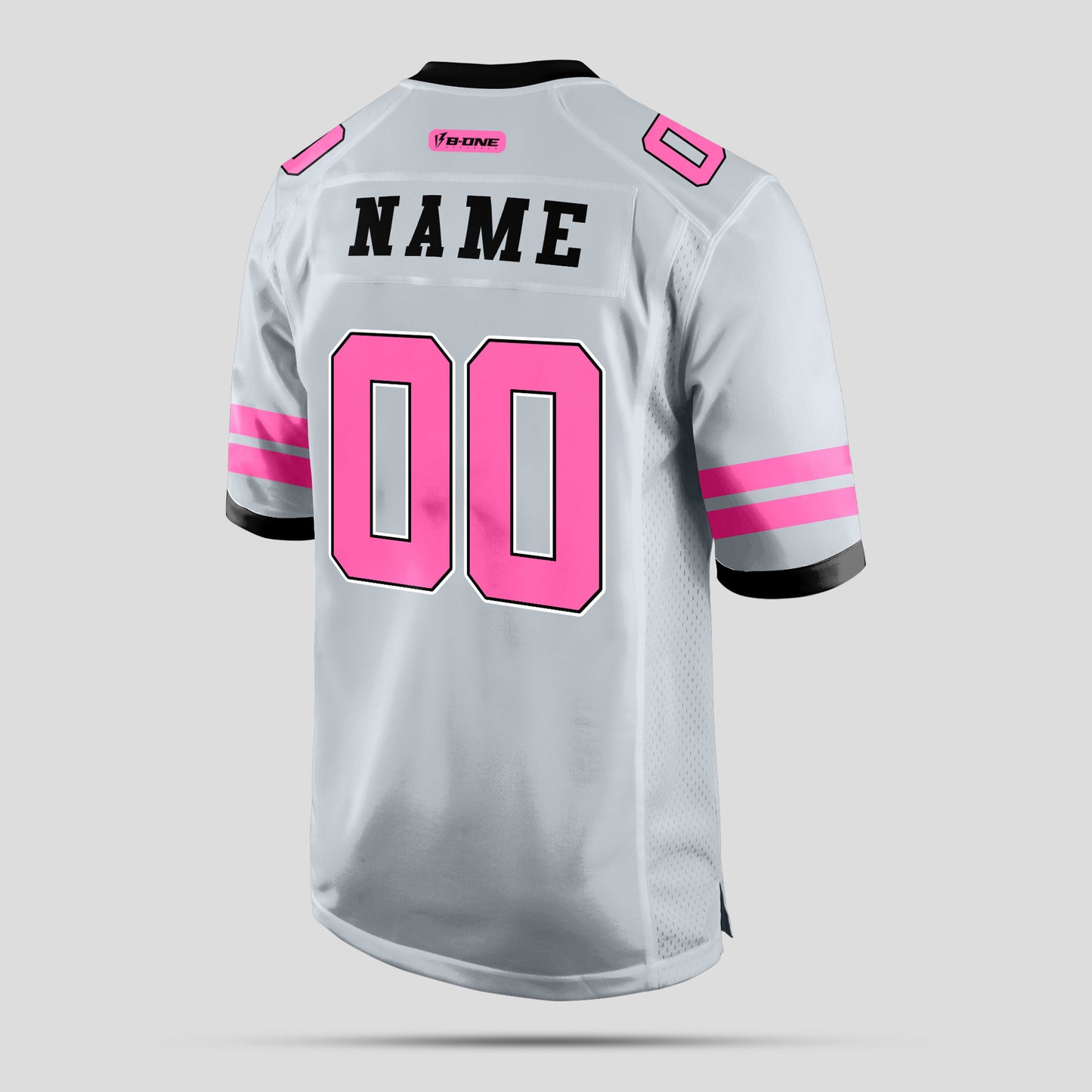 Custom Street Wear Silver and Pink Football Jersey – Trendy and Personalized Sports Apparel