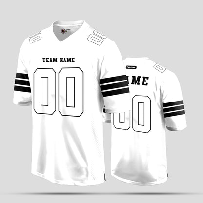 Custom Street Wear White and Black Football Jersey – Trendy Personalized Sportswear