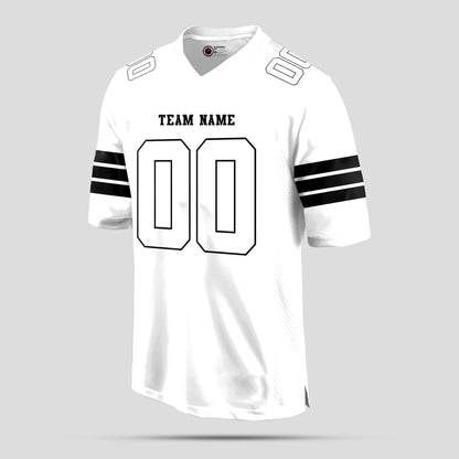 Custom Street Wear White and Black Football Jersey – Trendy Personalized Sportswear