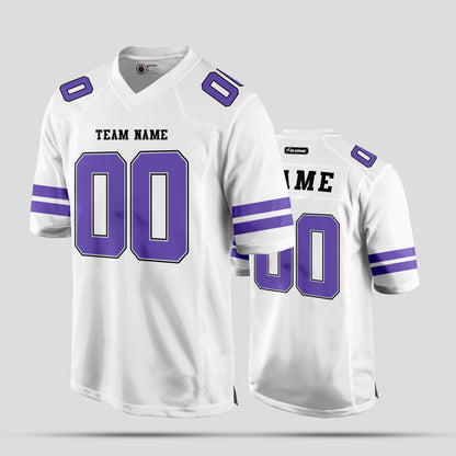 Custom Street Wear White and Purple Football Jersey – Stylish & Durable