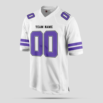 Custom Street Wear White and Purple Football Jersey – Stylish & Durable