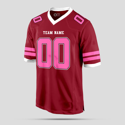 Custom Cardinal Light Pink Football Jersey with Personalized Team Name