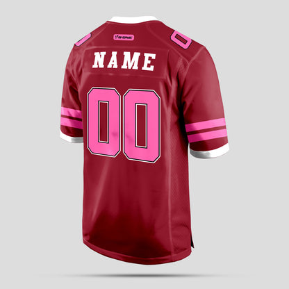 Custom Cardinal Light Pink Football Jersey with Personalized Team Name