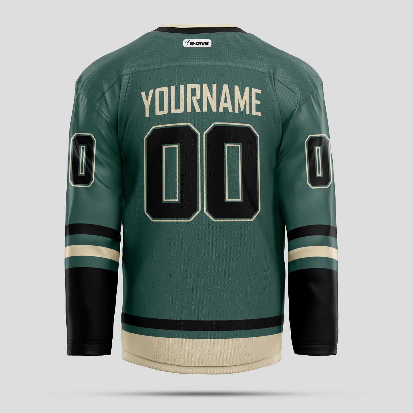 Custom Team Club Black, Gold, & Green Hockey Jersey with OLG Personalization