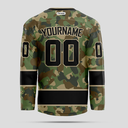 Custom Team Club Black Camo Hockey Jersey - Personalized & Elite